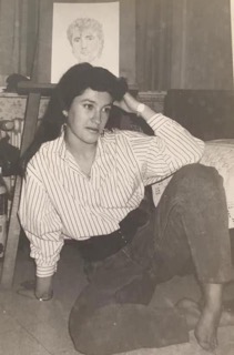 Hilde at 16, with hubbie in the background